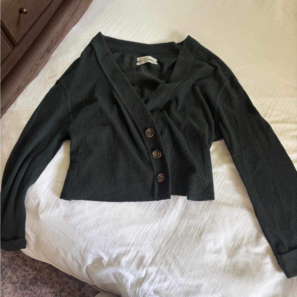 Urban Outfitters Green Knit Cardigan Sweater